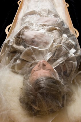 Burial garments by Pia Interlandi, worn by model Diana. 
