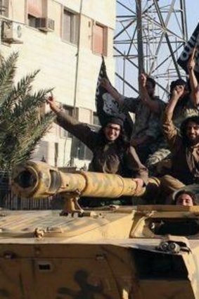Islamic State militants in Raqqa, northern Syria.