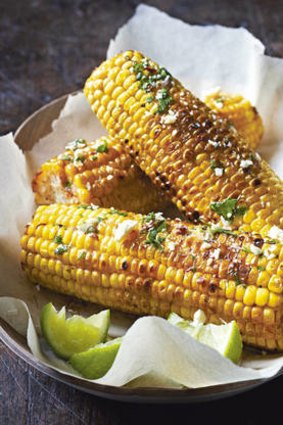 Grilled corn with chipotle chilli butter.