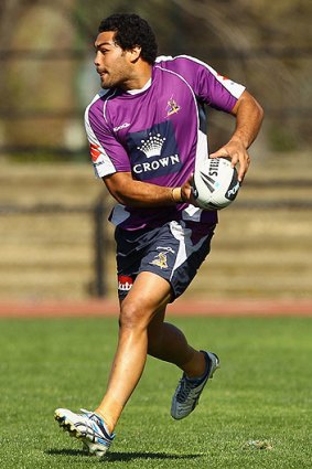 Storm forward Adam Blair, who has been suspended for two games, at training yesterday.