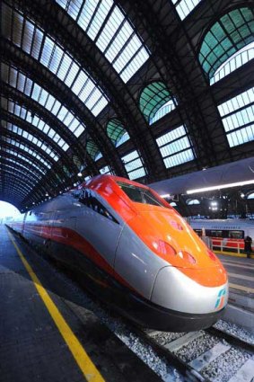 The Freccia Rossa high speed train in Italy.