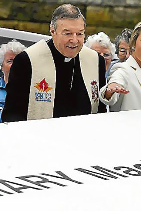 George Pell and Kristina Keneally at the celebration.