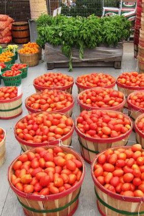 Tomatoes at Jean-Talon market.