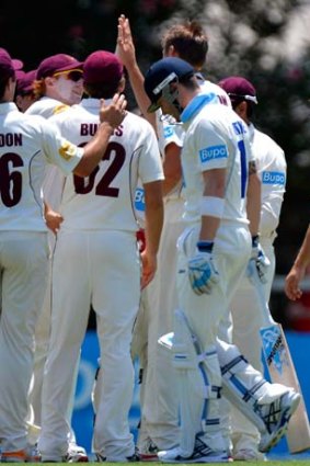 Gone ... Michael Clarke was dismissed by Cameron Gannon for eight on Friday at the Allan Border Field.