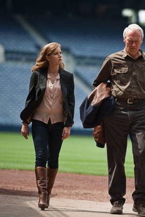 Amy Adams and Clint Eastwood in ''Trouble with the Curve''.