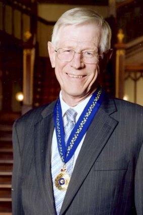 Impact recognised ... David Hodgson with his Order of Australia insignia.