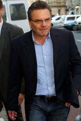 Mitchell Anderson Former Securency executive leaves the Melbourne Magistrates Court after being arrested in the early hours of the morning.