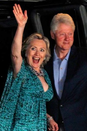 Meet the (bride's) parents ... Hillary and Bill Clinton.