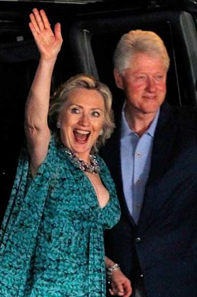 Meet the (bride's) parents ... Hillary and Bill Clinton.