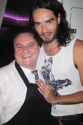 Owen Beddall with Russell Brand.