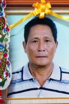 A portrait of Hung Shih-cheng, the 65-year-old Taiwanese fisherman killed by Filipino coastguards.