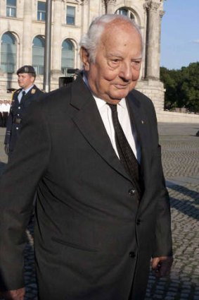Von Kleist walks in Berlin to attend a military ceremony. Kleist volunteered to wear a suicide vest to assassinate the Nazi dictator.