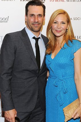 Hamm with his long-time partner, Jennifer Westfeldt.