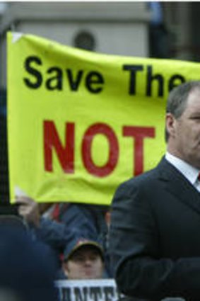 Then Opposition Leader Robert Doyle in 2005 at a mountain cattleman rally.