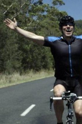 On the road: John Bishop recreated a cycling trip he did 22 years earlier.