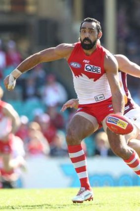 Backed up: Swans coach John Longmire says Adam Goodes' champion's record for speaks for itself.