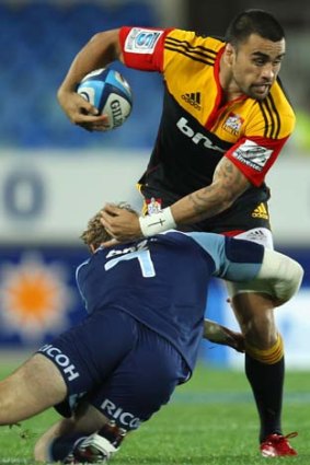 Raw power ... Liam Messam of the Chiefs.
