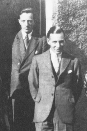 Ian Fleming (at rear) and Denis Emerson-Elliott at the MI6 training house in Deeside, Scotland.