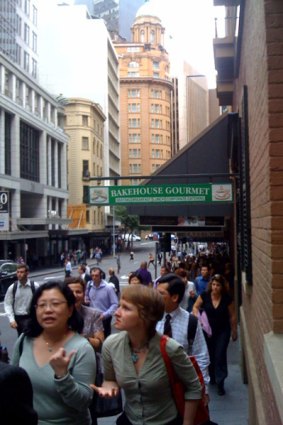 Sydneysiders fill the streets as a blackout hits the CBD and some nearby suburbs.