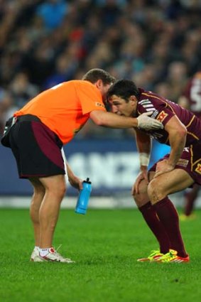 Hobbled ... Billy Slater faces a month on the sidelines.