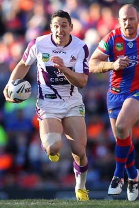 Billy Slater in action against the Knights last month.
