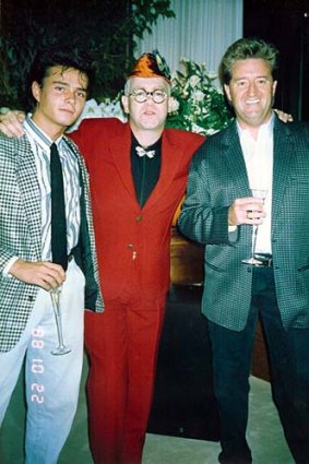 Alexandre Despallieres (left) with Elton John and Peter Ikin.
