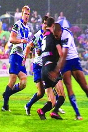 "Many will be asking what is the difference between Pritchard's hit on Penrith winger David Simmons, for which he received a grade one careless high tackle charge and a one-match suspension, and Te'o's knocking out of Groat (pictured)."