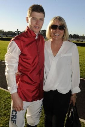 Happy family: Jockey James McDonald and mother Di.