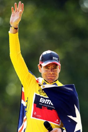 Cadel Evans becomes Australia's first Tour de France winner in 2011.