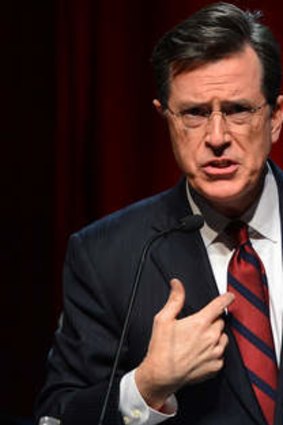 Who, me? Stephen Colbert will replace David Letterman as the host of <i>The Late Show</i>.