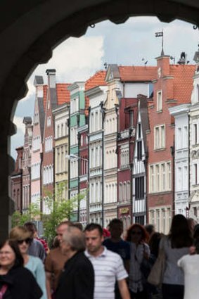 A view through the Green Gate of Gdansk Old Town.