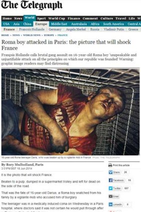London's Telegraph has published gruesome photos of the boy passed on, it reports, by the man who found him.