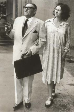 Early days ... Lang Hancock and Gina stroll through Kings Cross in 1975.