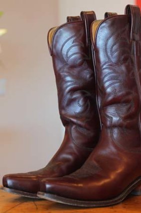 Sixteen pairs and counting: Jonathan Ward's boots.