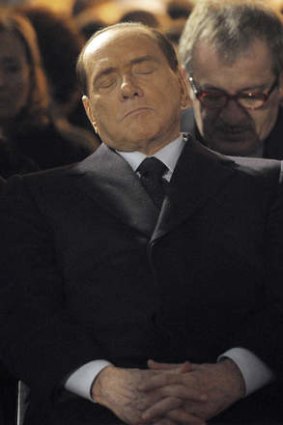 Insult &#8230; Mr Berlusconi appeared to fall asleep at the event.