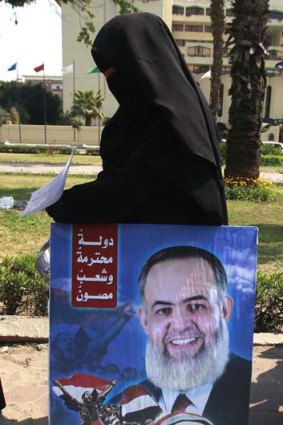 A supporter of Hazem Salah Abu Ismail, a Salafist leader and presidential candidate.