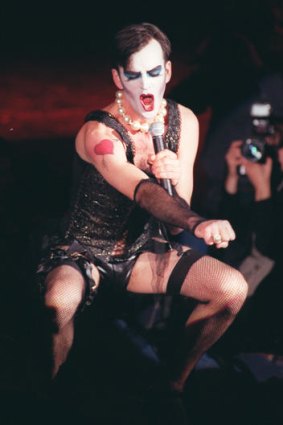 Tim Ferguson as Dr Frank-N-Furter in a stage version of <i>The Rocky Horror Picture Show</i>.