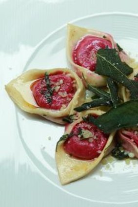 Beetroot tortellini.