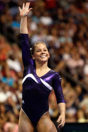Shawn Johnson during the 2008 US Olympic team trials for gymnastics.
