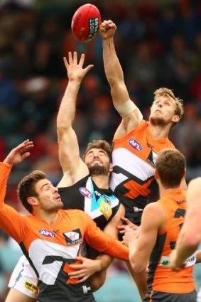 Heading home? The Giants' Jono O'Rourke in action against Port Adelaide earlier this year.