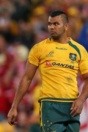 Near miss: Wallaby Kurtley Beale during the first Test.
