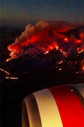 Fires in Victoria as seen from the sky.
