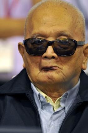 "Brother Number Two" Nuon Chea in court.