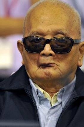 "Brother Number Two" Nuon Chea in court.