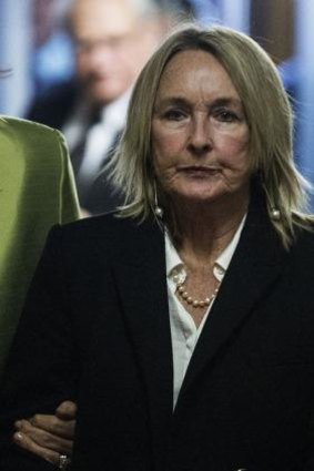 Reeva Steenkamp's mother, June,  arrives to attend Oscar Pistorius' trial at the High Court.