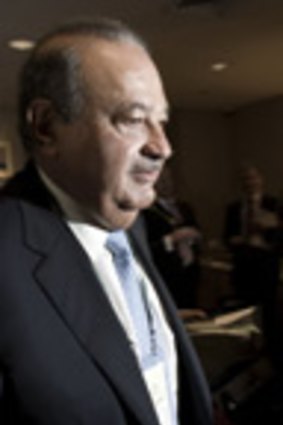 Carlos Slim (left) with Steve Forbes in Sydney.