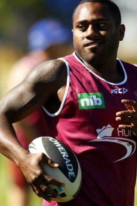 Test coming: Exciting Knights winger Akuila Uate.
