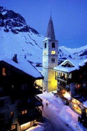 Val d'Isere is nestled on a valley floor.