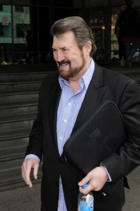 Derryn Hinch outside court today.