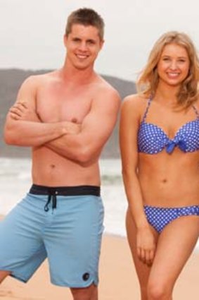 Johnny Ruffo with <em>Home and Away</em> cast mates Kassandra Clementi and Andrew Morley.
